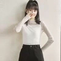 [99元任选5件]任选件唐狮春装新款女针织衫设计感小众轻薄打底小衫修身简约衣