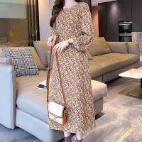 唐狮连衣裙新款女春秋碎花长裙时尚韩版田园风百搭长袖连衣裙
