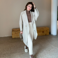 唐狮冬装新款仿毛呢外套女呢子大衣气质中长款潮流上衣宽松潮