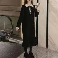 [1折价61.9元,叠加优惠券]唐狮新款长袖连衣裙女韩版气质爱甜美风翻领连衣裙潮