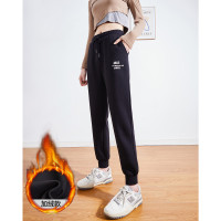 [1折价37.9元,叠加优惠券]唐狮加绒运动裤女裤子加绒束脚裤女合体宽松针织运动裤休闲长裤