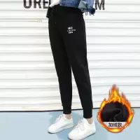 [1折价37.9元叠加优惠券]唐狮秋冬新款女加绒运动裤束脚合体宽松休闲针织裤休闲长裤女