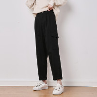 唐狮休闲长裤女宽松纱卡工装裤女不对称口袋女休闲裤女裤子