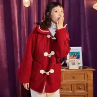 [1折价99.9元,叠加优惠券]唐狮女翻领宽松款仿羊羔绒外套