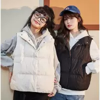 [3件8.5折203.9元,叠加优惠券]唐狮冬装新款女短款立领羽绒服马甲秋冬叠穿保暖加厚羽绒背心