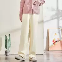 [2.5折价96元]唐狮秋季新款休闲裤女阔腿裤女宽松显瘦高腰灯芯绒裤子女