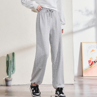 [2.5折价97元]唐狮秋季新款运动裤女宽松直筒显瘦高腰抽绳休闲裤卫裤子潮