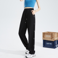 唐狮秋季新款休闲裤女抽绳运动裤卫裤宽松显瘦束脚爱心镂空in