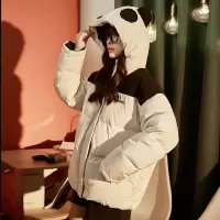 [1折价116.9元,叠加优惠券]唐狮冬装新款女羽绒服短款连帽撞色拼接设计感小众保暖厚外套