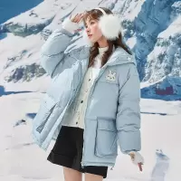 [1折价119.9元,叠加优惠券]唐狮冬装新款羽绒服女前胸图案连帽一手长设计感爱厚外套