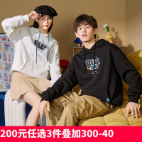 [1折价46.9元叠加优惠券]唐狮秋季新款情侣卫衣春秋款灰色潮牌连帽情侣装overize卫衣