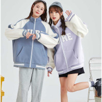[2.5折价150元]唐狮春秋新款华夫格开衫外套女秋冬百搭in潮酷韩系休闲宽松夹克