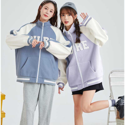 [2.5折价150元]唐狮春秋新款华夫格开衫外套女秋冬百搭in潮酷韩系休闲宽松夹克