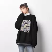 [1折价38.9元叠加优惠券]唐狮新款胸前史努比联名印花圆领宽松卫衣女百搭in潮休闲上衣