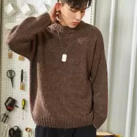 [2.5折价99.9元,叠加优惠券]唐狮冬季新款男毛线衫半高领毛衣宽松休闲内搭慵懒风针织衫潮