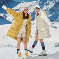 [3件8.5折475.9元,叠加优惠券]唐狮冬季新款长款连帽珍珠口袋女羽绒服鸭绒加厚外套潮流