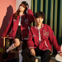 唐狮秋冬新款情侣棒球服休闲男女外套宽松美式棒球夹克情侣装