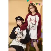 [2.5折价96元]吾皇猫联名唐狮春季新款女卫衣连帽拼接宽松小众ins外套