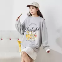 [3件8.5折101.9元,叠加优惠券]唐狮春夏新款连衣裙女假两卫衣裙宽松中长款外穿学院风裙子