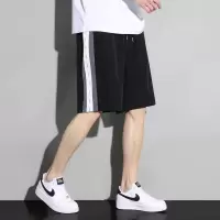 [3件8.5折59.4元,叠加优惠券]唐狮夏季潮牌休闲短裤男运动宽松简约学生五分裤拼接显瘦中裤
