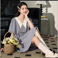 [1折价72.9元叠加优惠券]蓝色碎花连衣裙女法式茶歇甜美碎花裙仙女裙小个子裙子女夏季唐狮