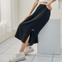 唐狮夏季新款半身裙女韩版纯色贴标小细节设计感半身裙潮