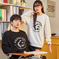[3件8.5折118.9元,叠加优惠券]唐狮秋冬季新款情侣卫衣男圆领宽松加绒外套女白色卫衣无帽潮