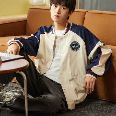 [1.5折价118元]唐狮秋季新款棒球服外套男棒球领美式赛车服户外夹克外套男士