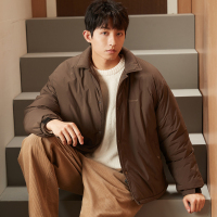 [2.5折价140元]唐狮冬季新款棉衣男士翻领夹棉厚外套男生冬季短款休闲棉服潮