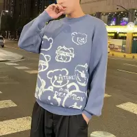 [8.5折价144.4元叠加优惠券]唐狮冬季毛衣男生新款涂鸦小熊韩系休闲宽松男毛线衫潮学生装