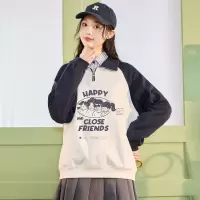 [3件8.5折118.9元,叠加优惠券]唐狮polo衫女新款翻领长袖打底上衣超好看小个子流行卫衣