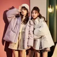 [1折价129.9元,叠加优惠券]唐狮羽绒服女款冬季新款短款小个子面包服连帽冬装外套网红K