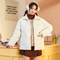[3件8.5折373.9元,叠加优惠券]唐狮轻薄款羽绒服冬季女新款短款冬装外套秋冬时尚保暖上衣K