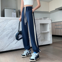 [3件8.5折101.9元,叠加优惠券]唐狮秋季新款运动裤女休闲宽松拼接显腿长小个子束脚卫裤A