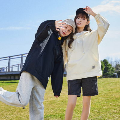 [2.5折价155元]唐狮卫衣女春秋新款连帽套头宽松大口袋秋季时尚百搭chic工装外套