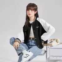 [3件8.5折127.4元,叠加优惠券]唐狮年秋季新款棒球服女短款美式复古街头超好看休闲运动外套