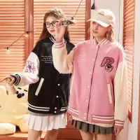[2件8.8折]草莓熊联名唐狮年秋冬新款棒球服女美式休闲学院风春秋外套