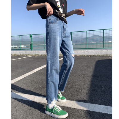 [1.5折价99.9元叠加优惠券]唐狮新款冬季女牛仔长裤