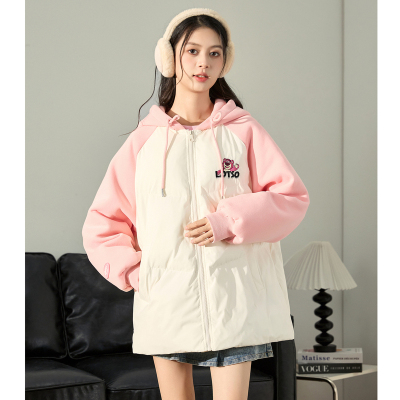 [1.5折价180元]草莓熊联名唐狮棉服女新款今流行冬装外套短款棉衣K