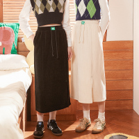 [2.5折价94元]唐狮秋季新款灯芯绒半身裙女高腰A字中长裙包臀裙女一步裙