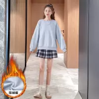 [8.5折价59.4元叠加优惠券]唐狮圆领卫衣女加绒款新款韩版设计感百搭长袖宽松上衣潮