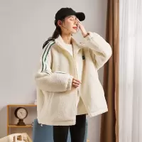 [1折价89.9元,叠加优惠券]唐狮秋冬季外套女韩版宽松小众设计感开衫外套撞色设计休闲潮
