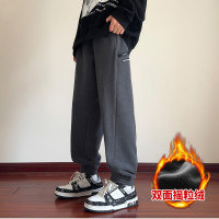 [3件8.5折76.4元,叠加优惠券]唐狮摇粒绒裤子裤子男秋季长裤宽松束脚裤男裤秋季长裤男休闲裤长裤