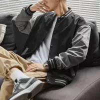 [1折价56.9元,叠加优惠券]唐狮棒球子撞色拼接外套外套男秋季棒球服外套男男士休闲外套