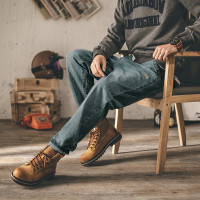 [1.5折价64元]唐狮牛仔裤男绣花锥形小直筒牛仔长裤牛仔裤男春秋款男士牛仔裤