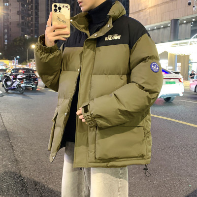 [2.5折价194元]唐狮棉服棉衣外套男夹棉外套男立领上下撞色拼接文字小细节工装棉衣
