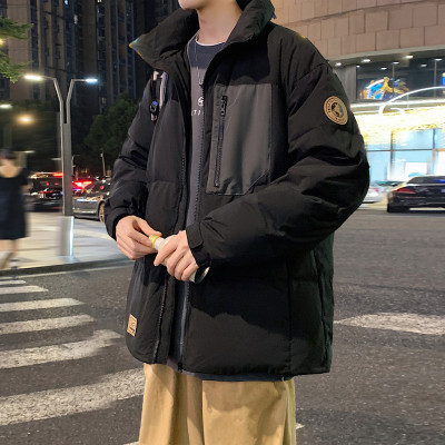 [8.5折价305.9元叠加优惠券]唐狮男款羽绒服男立领撞色口袋小标男款羽绒服冬装外套男立领羽绒服