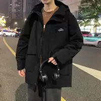 [3件8.5折365.4元,叠加优惠券]唐狮外套男冬季男连帽小细节冬季工装羽绒服羽绒服男长款男士羽绒服