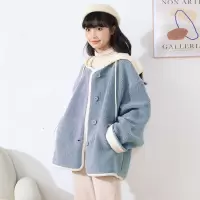 [3件8.5折169.9元,叠加优惠券]唐狮秋冬新款女连帽拼接加绒加厚仿羊羔毛外套百搭韩潮高级感