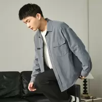 [3件8.5折84.9元,叠加优惠券]唐狮衬衫男长袖男士衬衣贴标翻领长袖衬衫休闲衬衫衬衣男长袖衬衫
